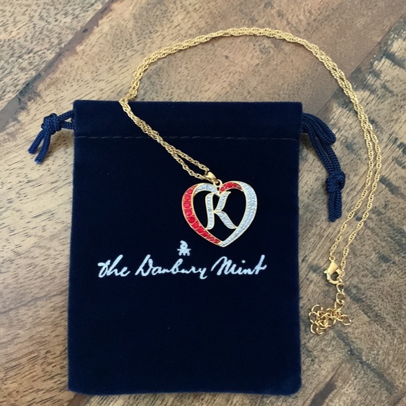 Danbury Mint Initial “K” Diamond & Crystal Necklace - Picture 5 of 8
